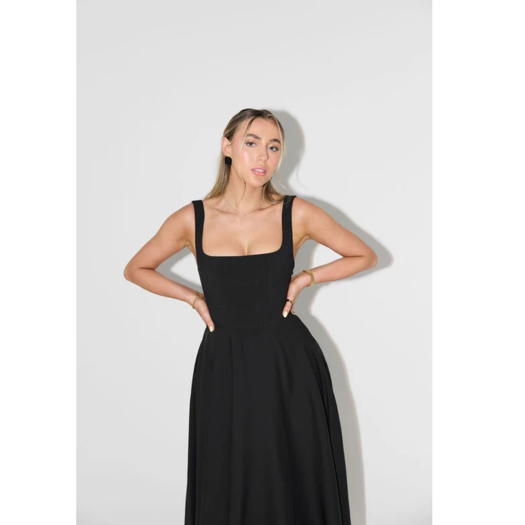 Oda | Damen Elegant A-Linien Midikleid