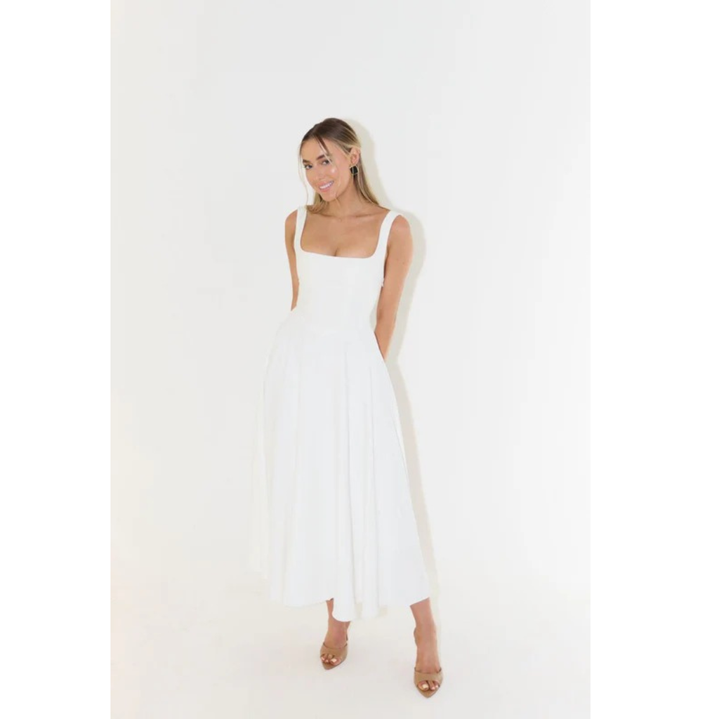Oda | Damen Elegant A-Linien Midikleid