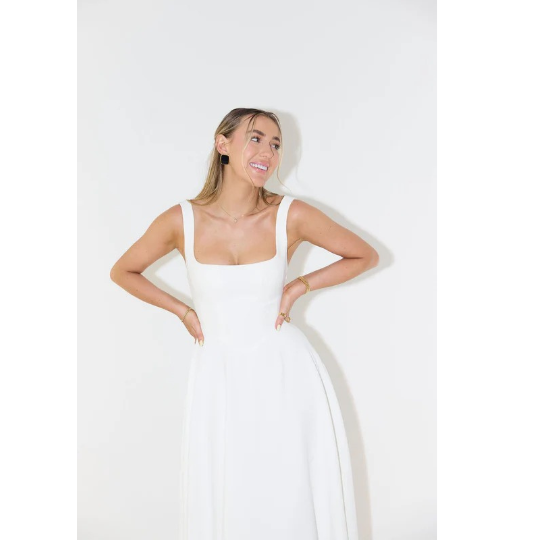 Oda | Damen Elegant A-Linien Midikleid