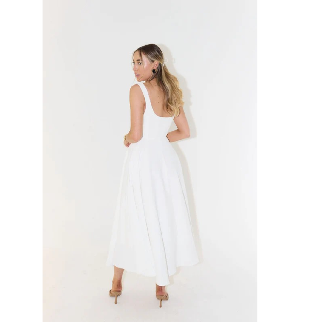 Oda | Damen Elegant A-Linien Midikleid