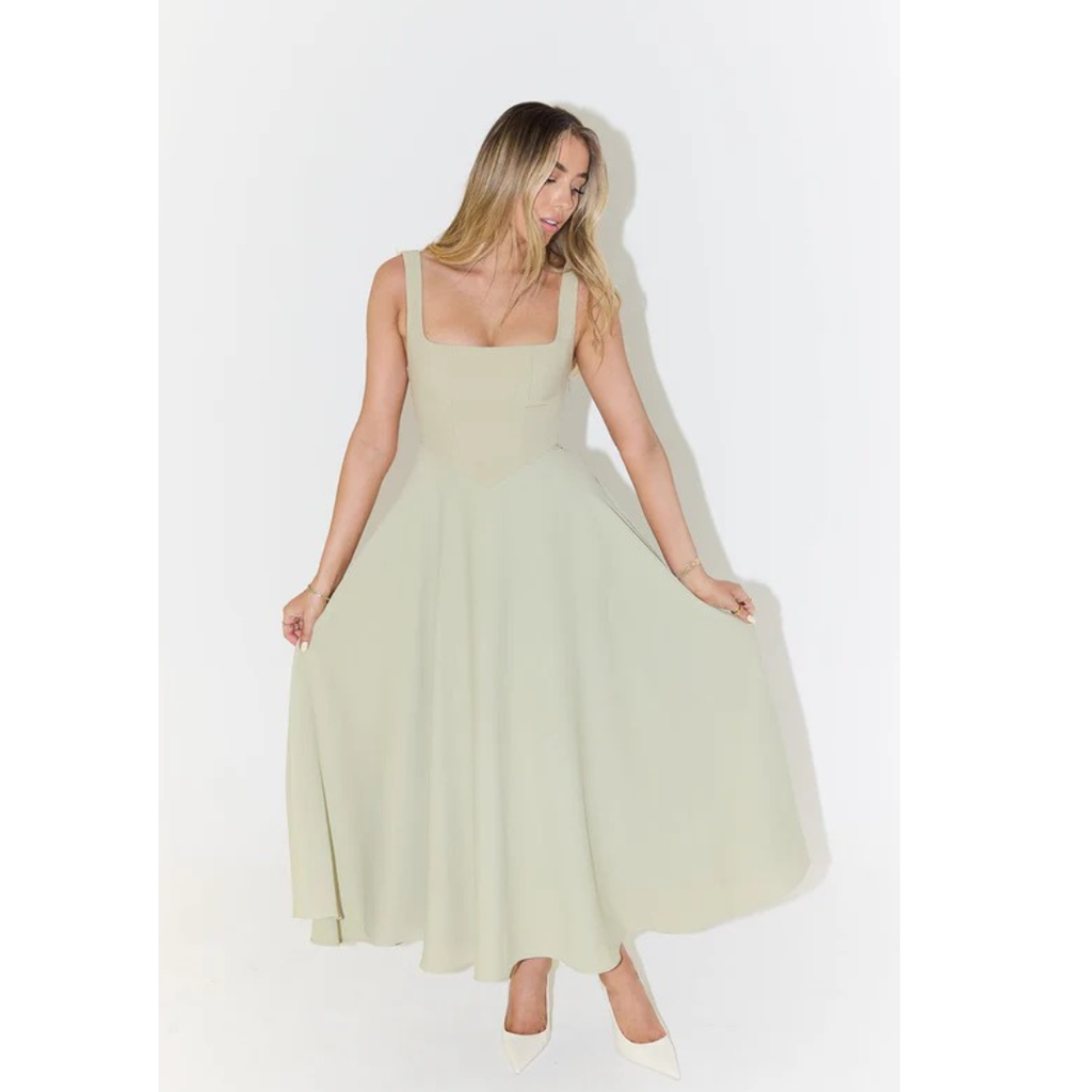 Oda | Damen Elegant A-Linien Midikleid