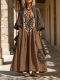 Damen Sommer Zweiteiler Bohemian Maxikleid