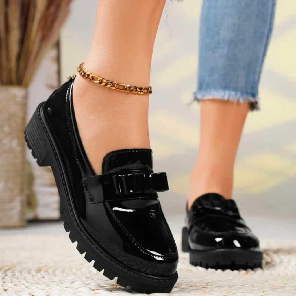 Ottilie | Damen Bequeme Plattform Loafer Schuhe Slip-On