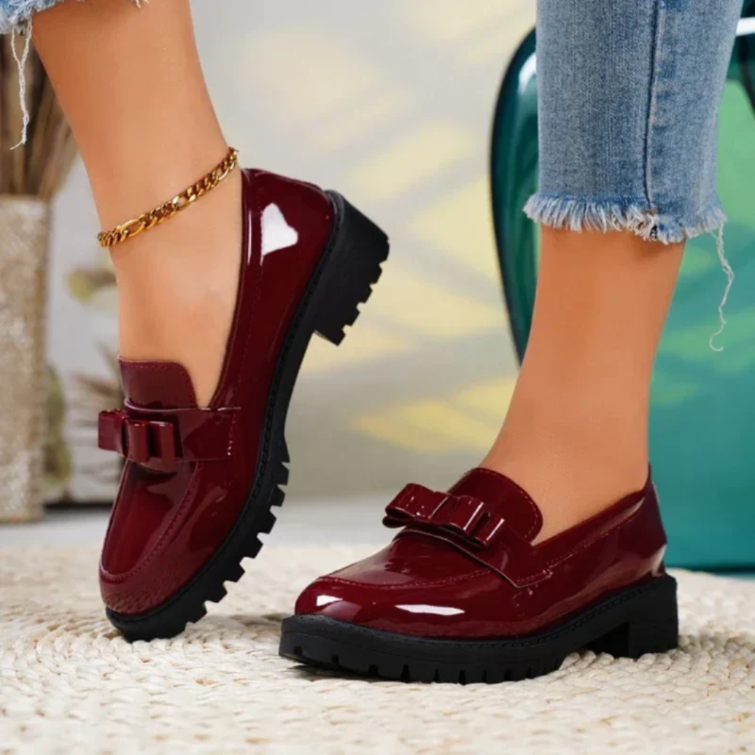 Ottilie | Damen Bequeme Plattform Loafer Schuhe Slip-On
