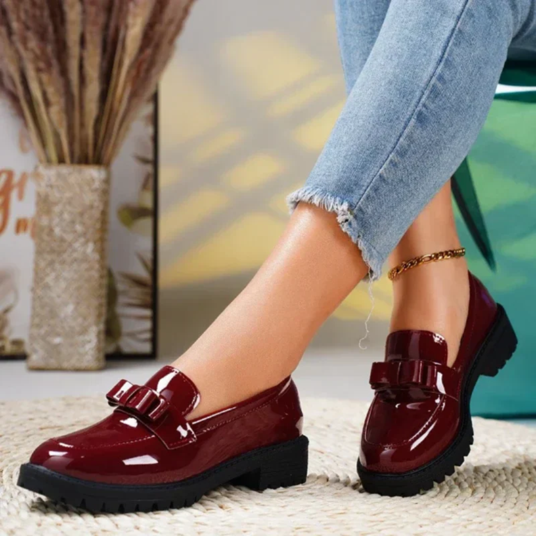 Ottilie | Damen Bequeme Plattform Loafer Schuhe Slip-On