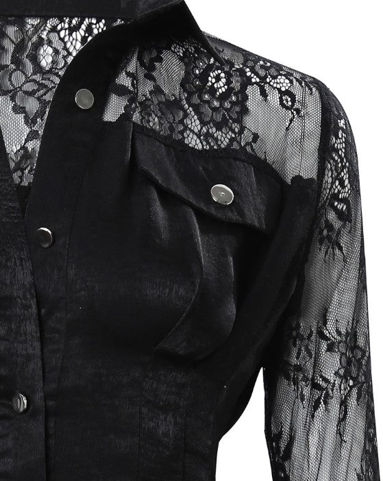 Ottilie | Damen Langarm Spitzenkleid