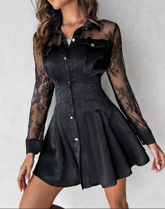 Ottilie | Damen Langarm Spitzenkleid