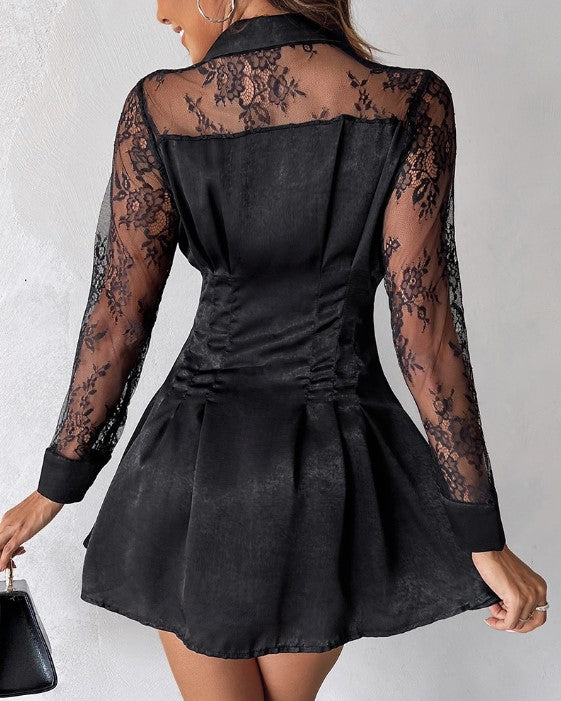 Ottilie | Damen Langarm Spitzenkleid