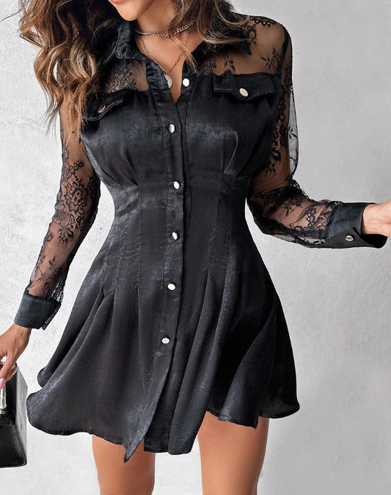 Ottilie | Damen Langarm Spitzenkleid
