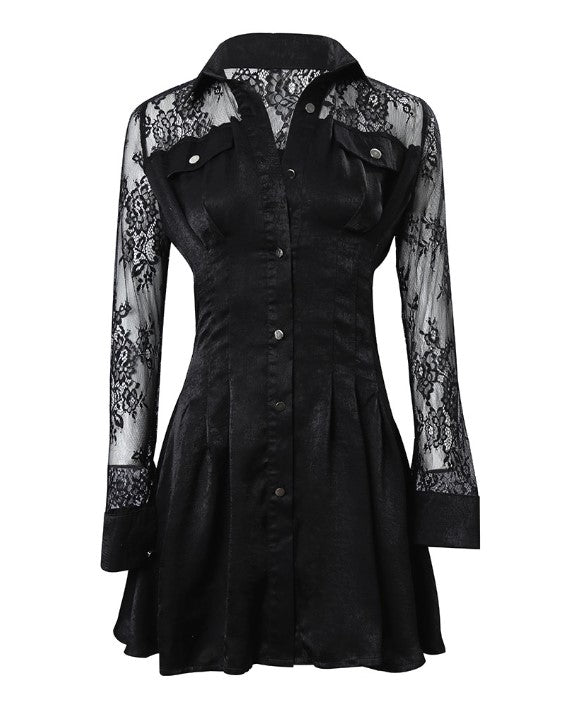 Ottilie | Damen Langarm Spitzenkleid