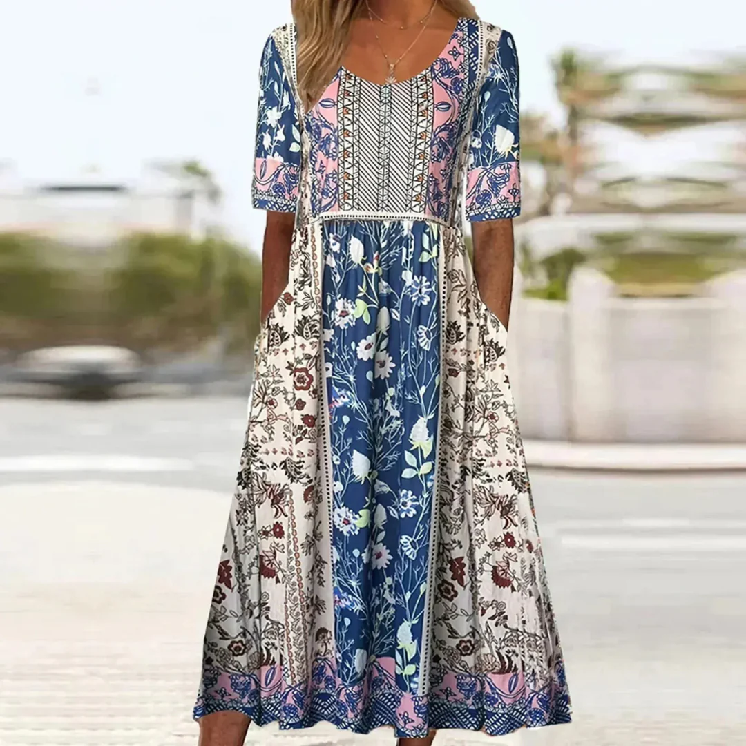 Oxana | Damen Leichtes Sommerkleid Midi