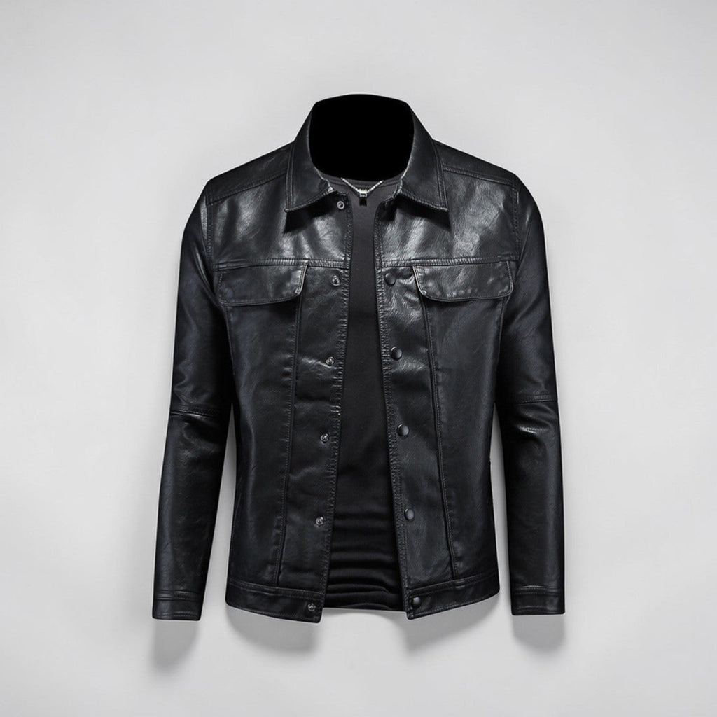 Hemdjacke für Herren mit Coating und Druckknöpfen