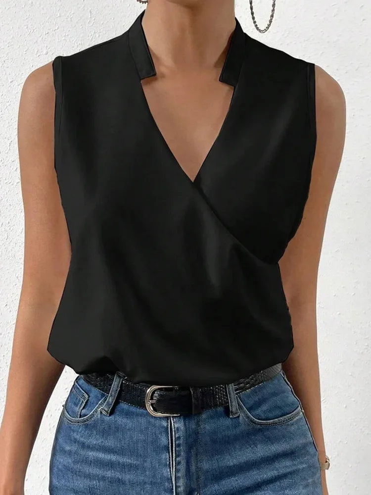 Paloma | Damen Ärmellose V-Ausschnitt Bluse Floral