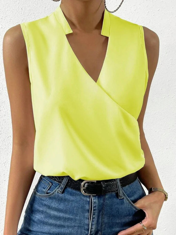 Paloma | Damen Ärmellose V-Ausschnitt Bluse Floral