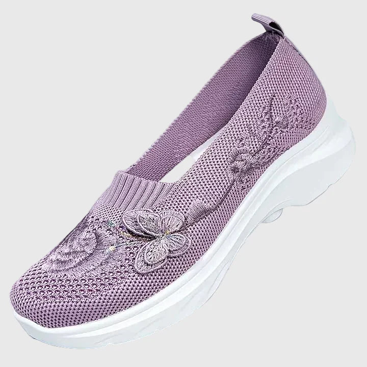Philippa | Damen Bestickte Schmetterling Slip-On Loafer