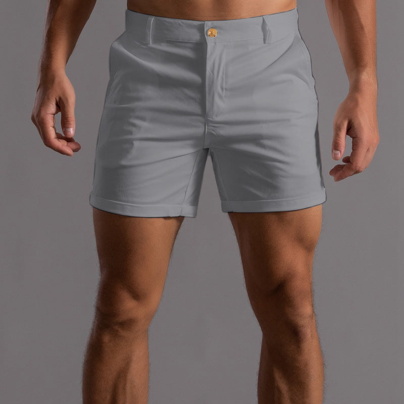 Herren Casual Knopf Slim Fit Kurze Hose