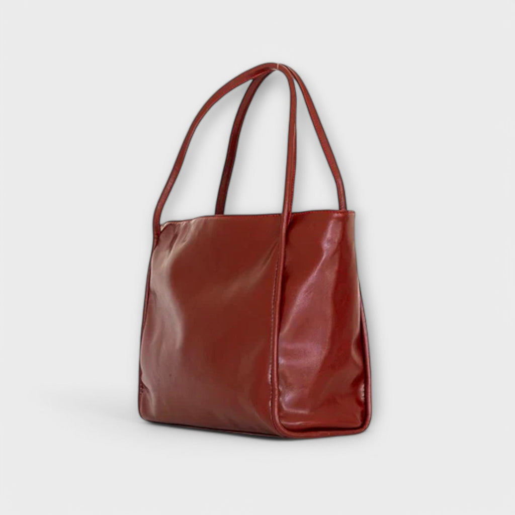 Damen Klassische Handtasche mit Reißverschluss und Tragegriffen