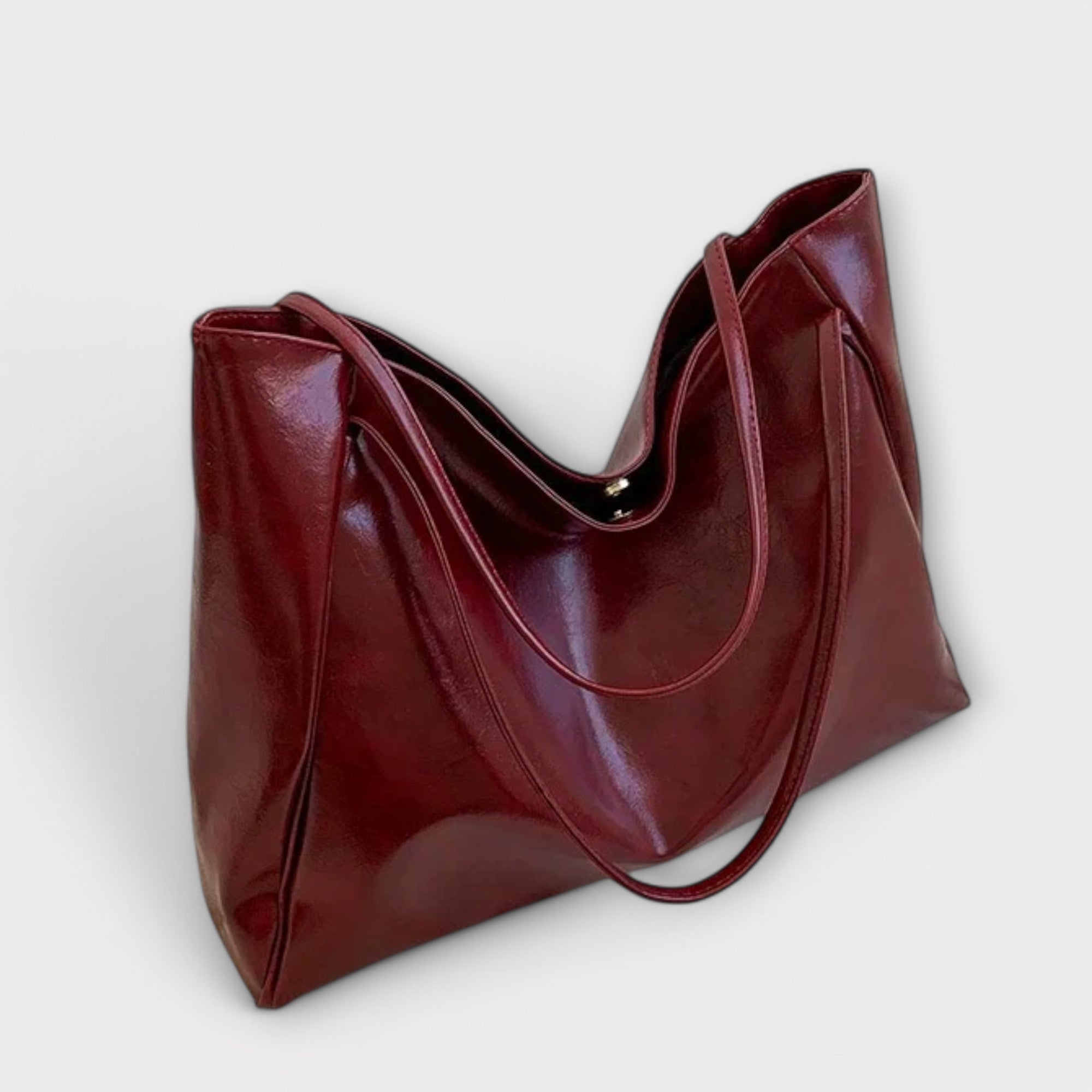 Damen Klassische Handtasche mit Reißverschluss und Tragegriffen