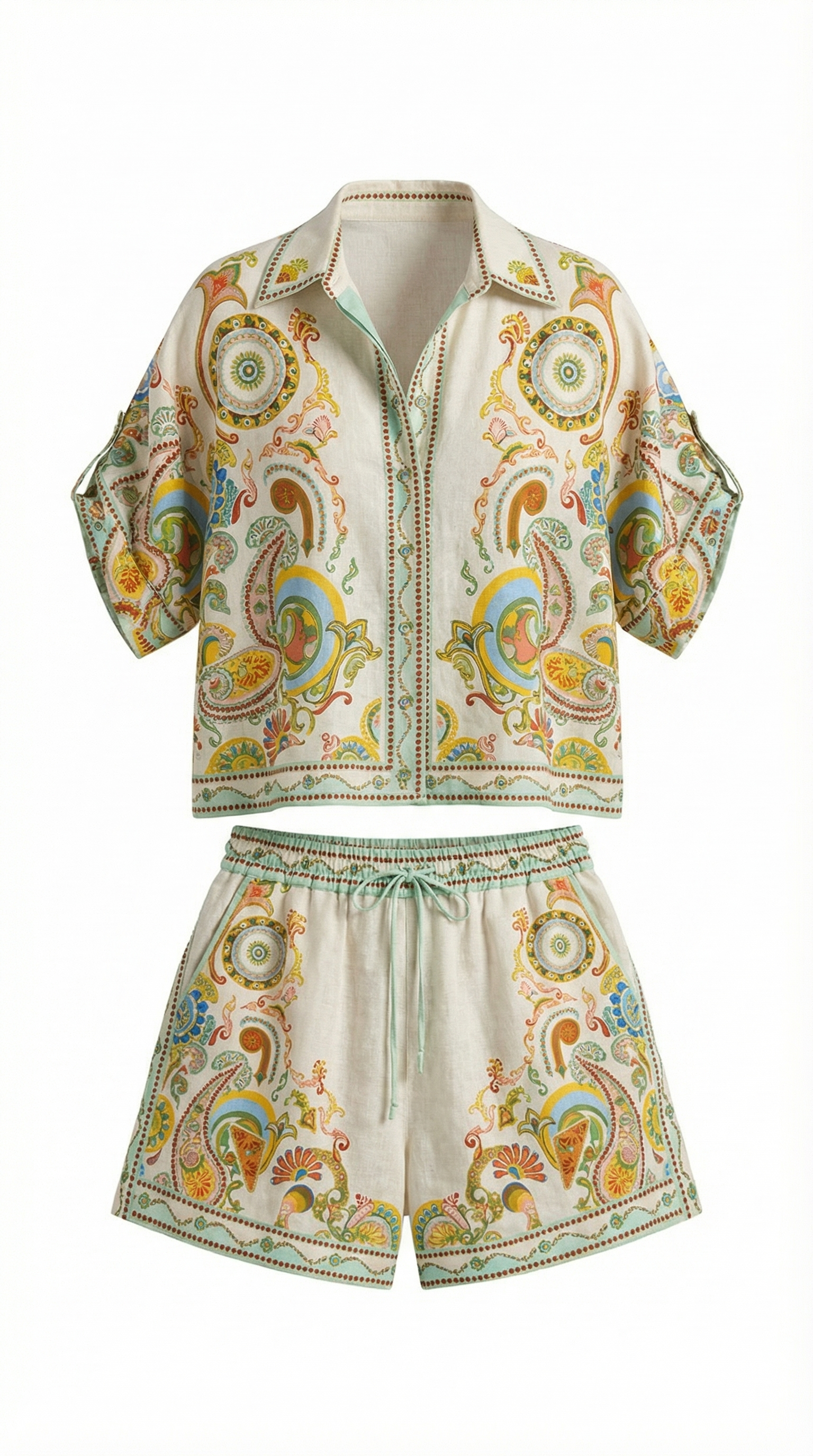 Brenda Boho-Print-Shirt und Shorts im Set