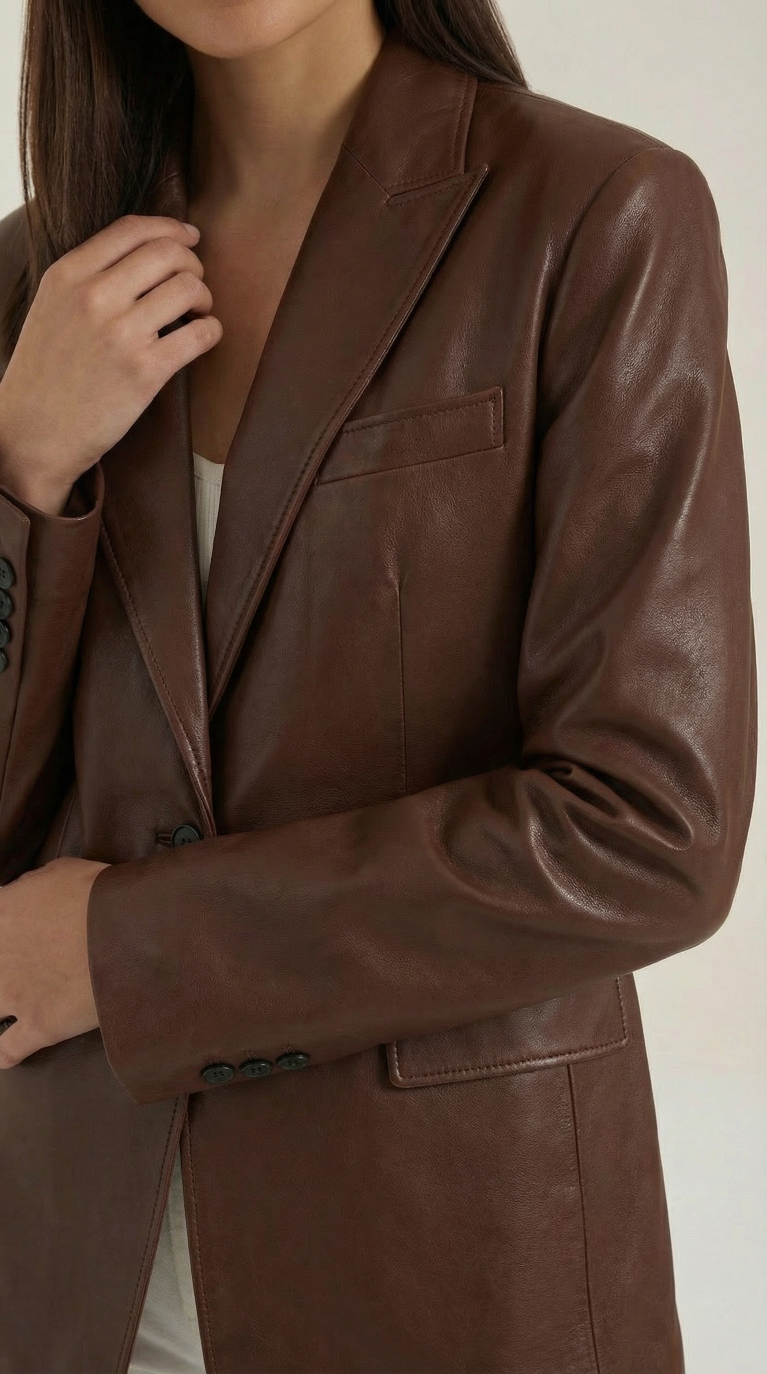 Catherine Oversized Lederblazer