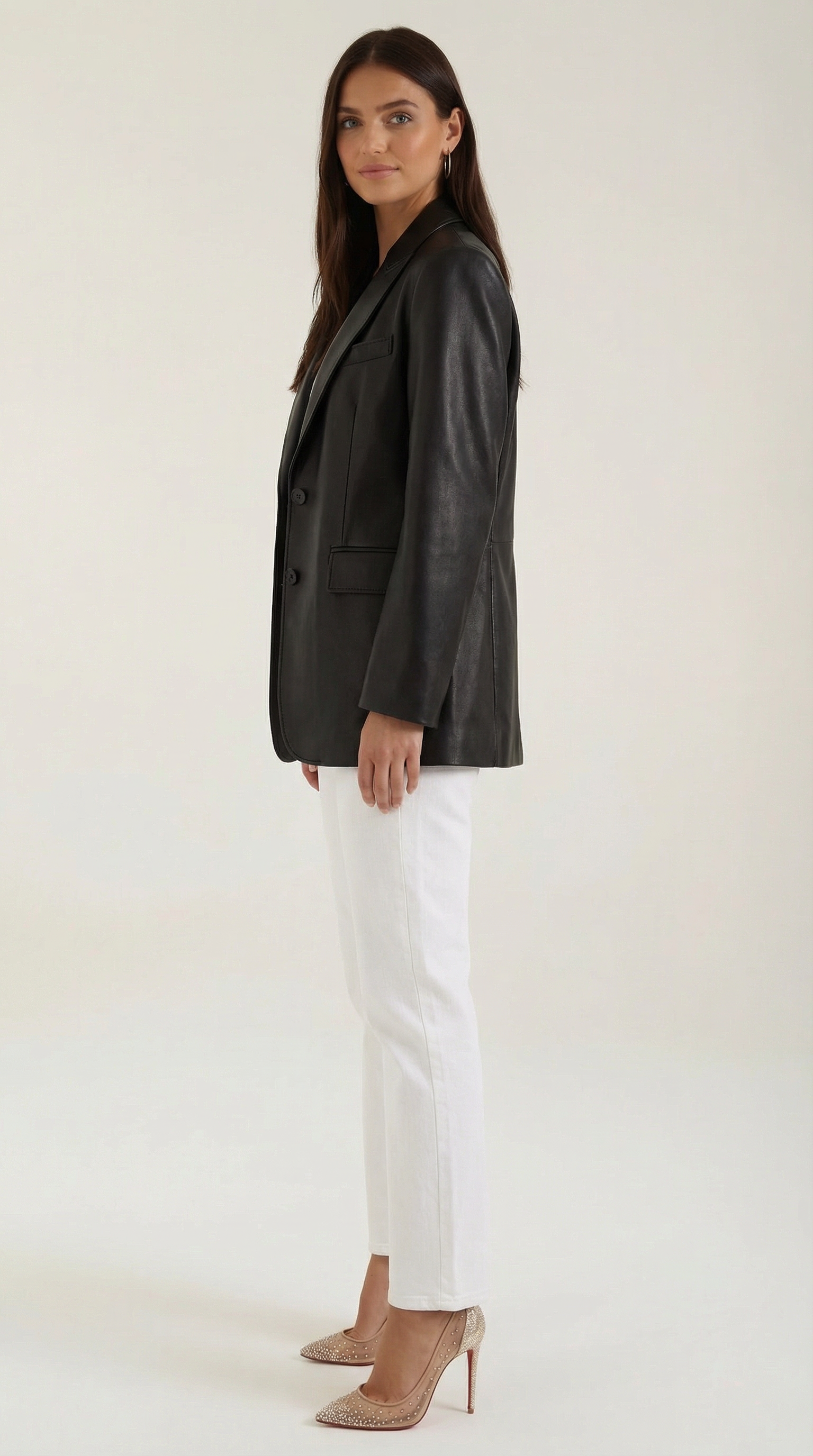 Catherine Oversized Lederblazer
