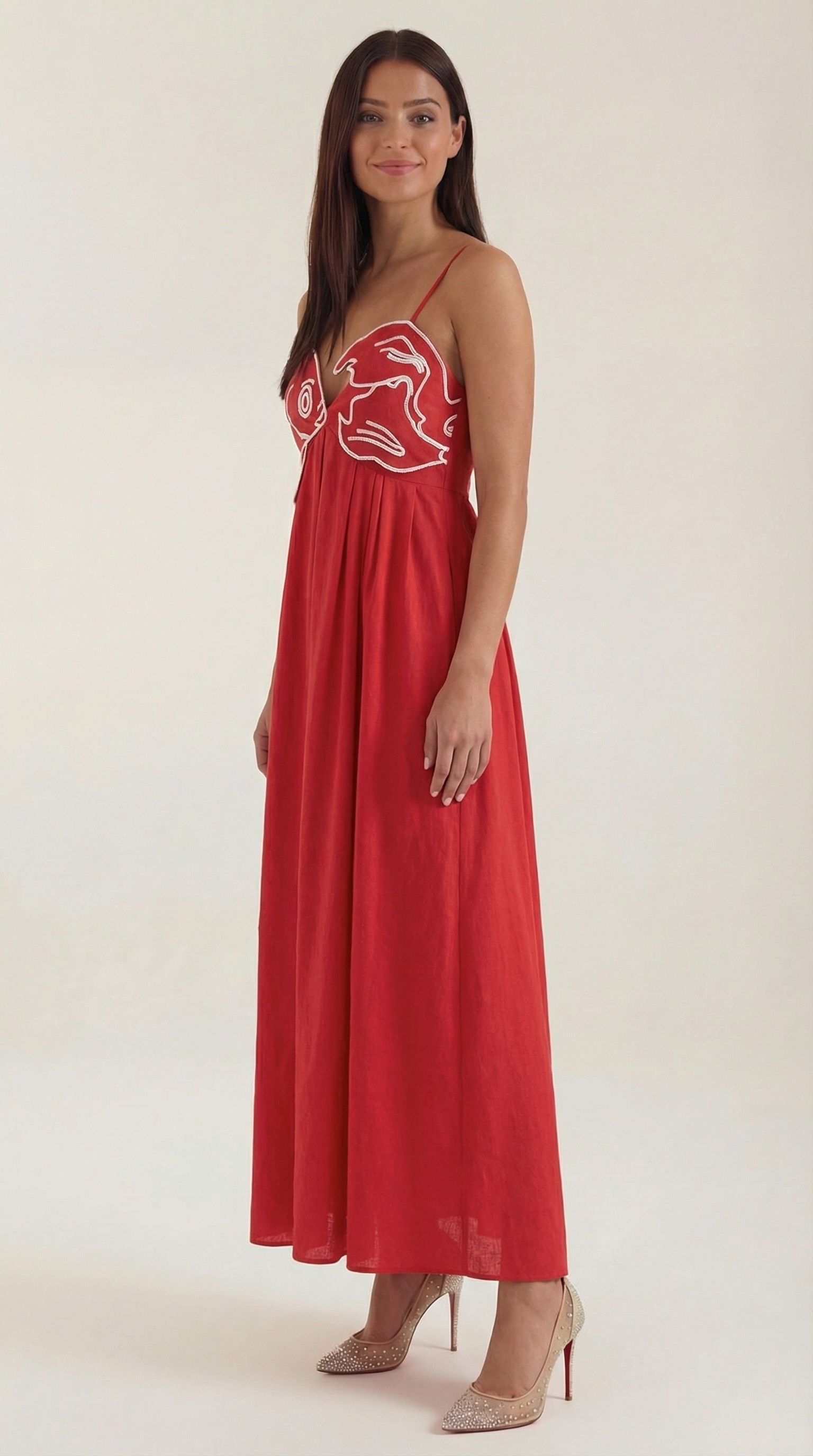 Deborah besticktes Maxikleid