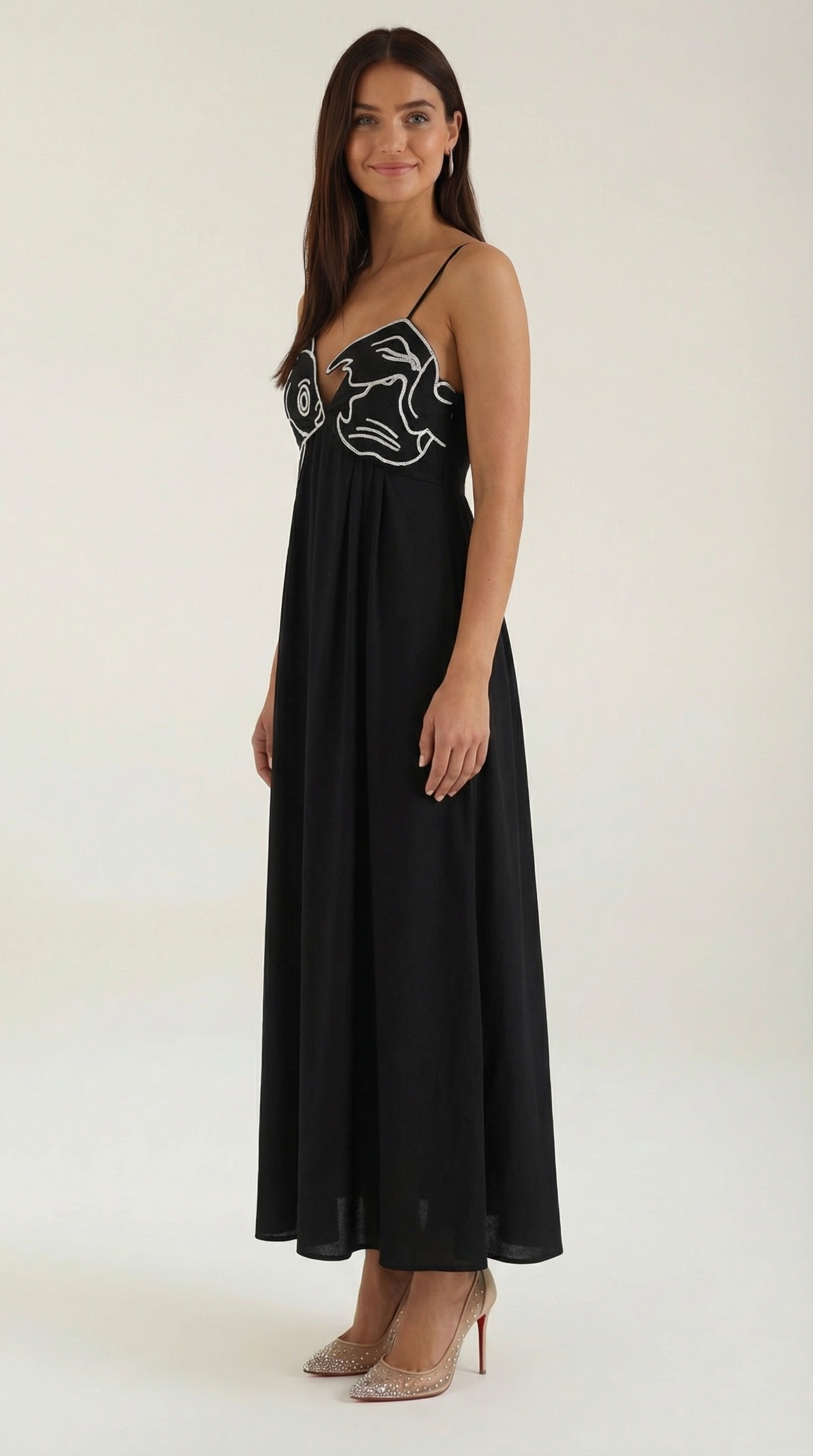 Deborah besticktes Maxikleid