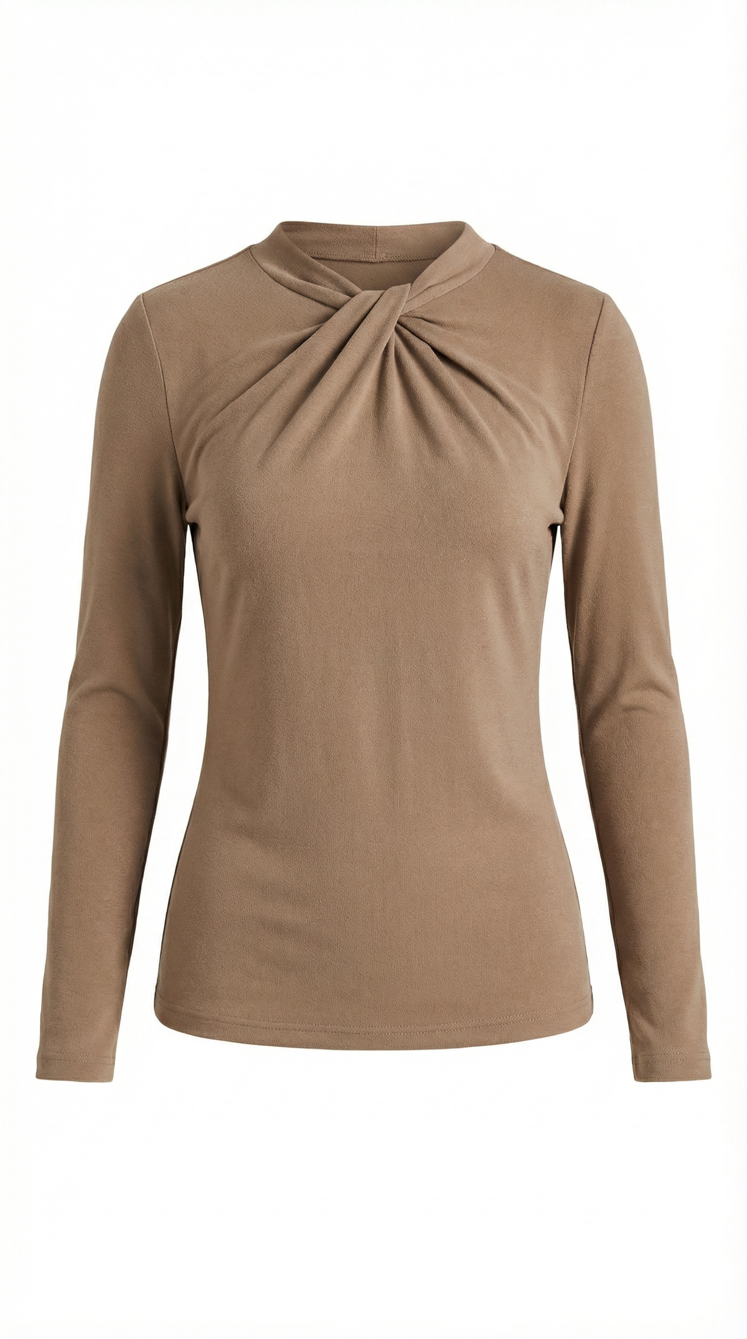 Jamie Bluse mit geknotetem Mock-Neck