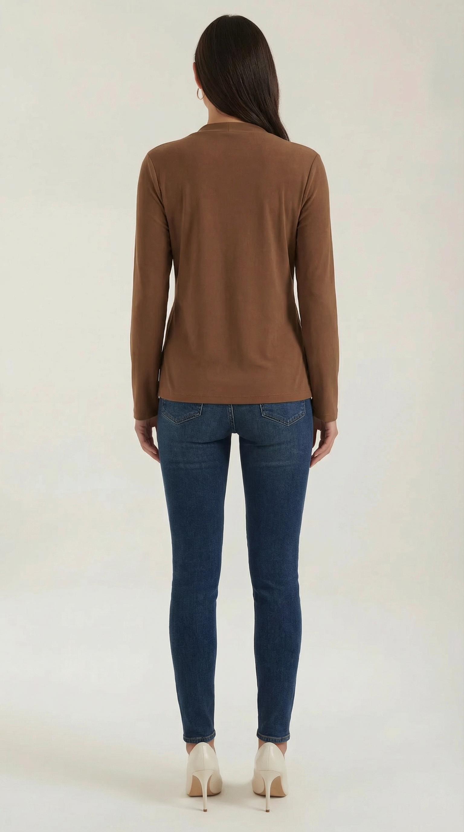 Jamie Bluse mit geknotetem Mock-Neck