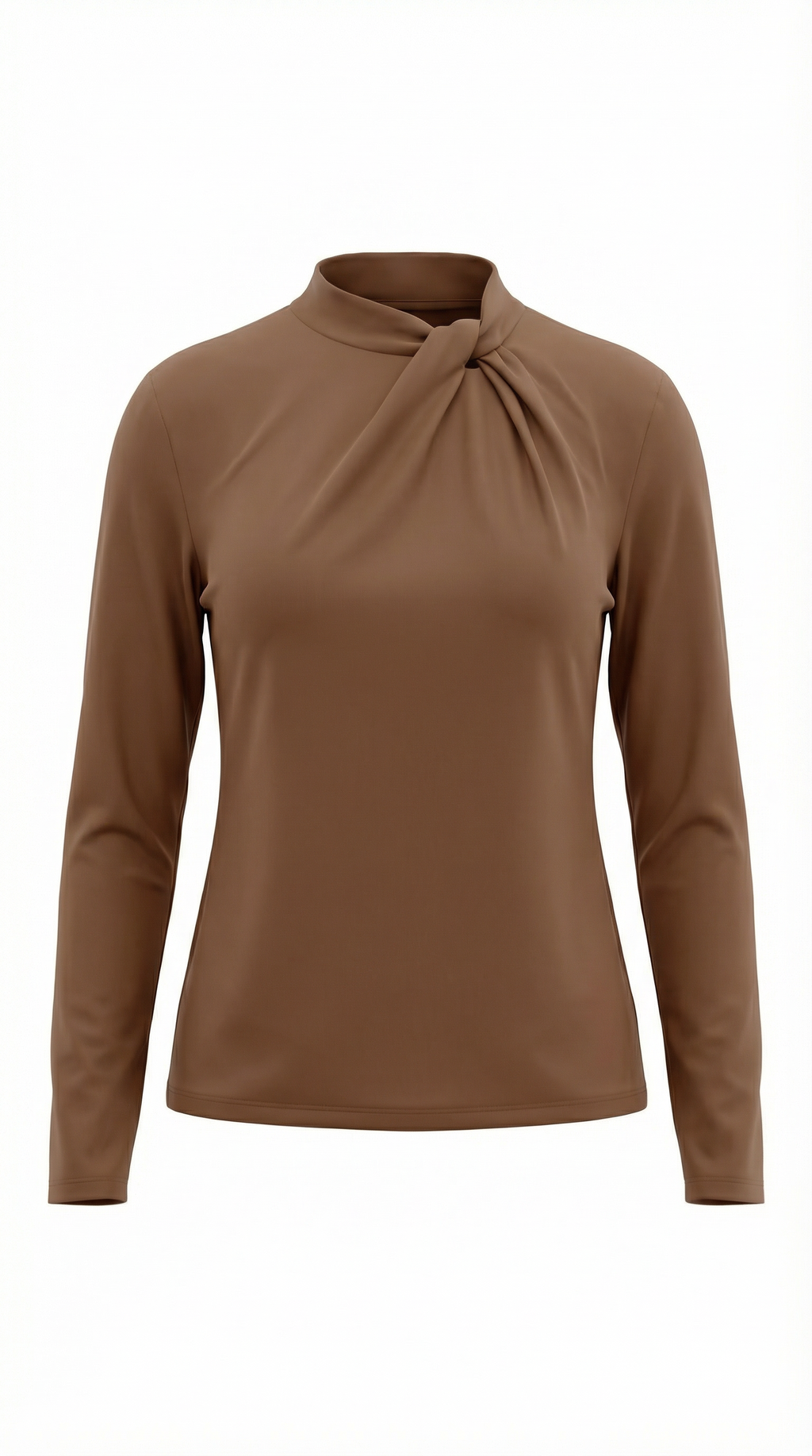 Jamie Bluse mit geknotetem Mock-Neck