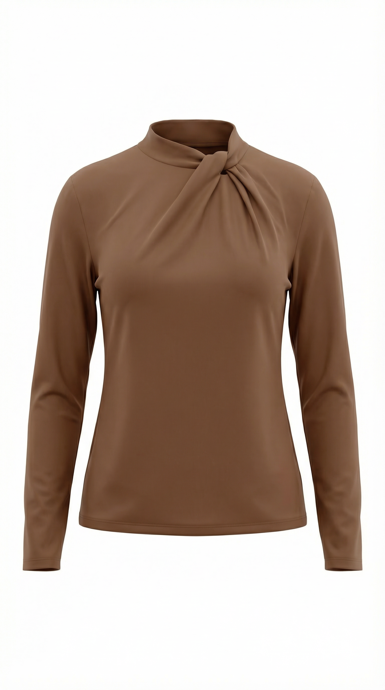 Jamie Bluse mit geknotetem Mock-Neck