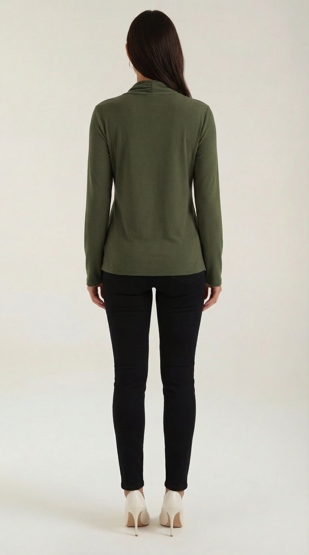Jamie Bluse mit geknotetem Mock-Neck