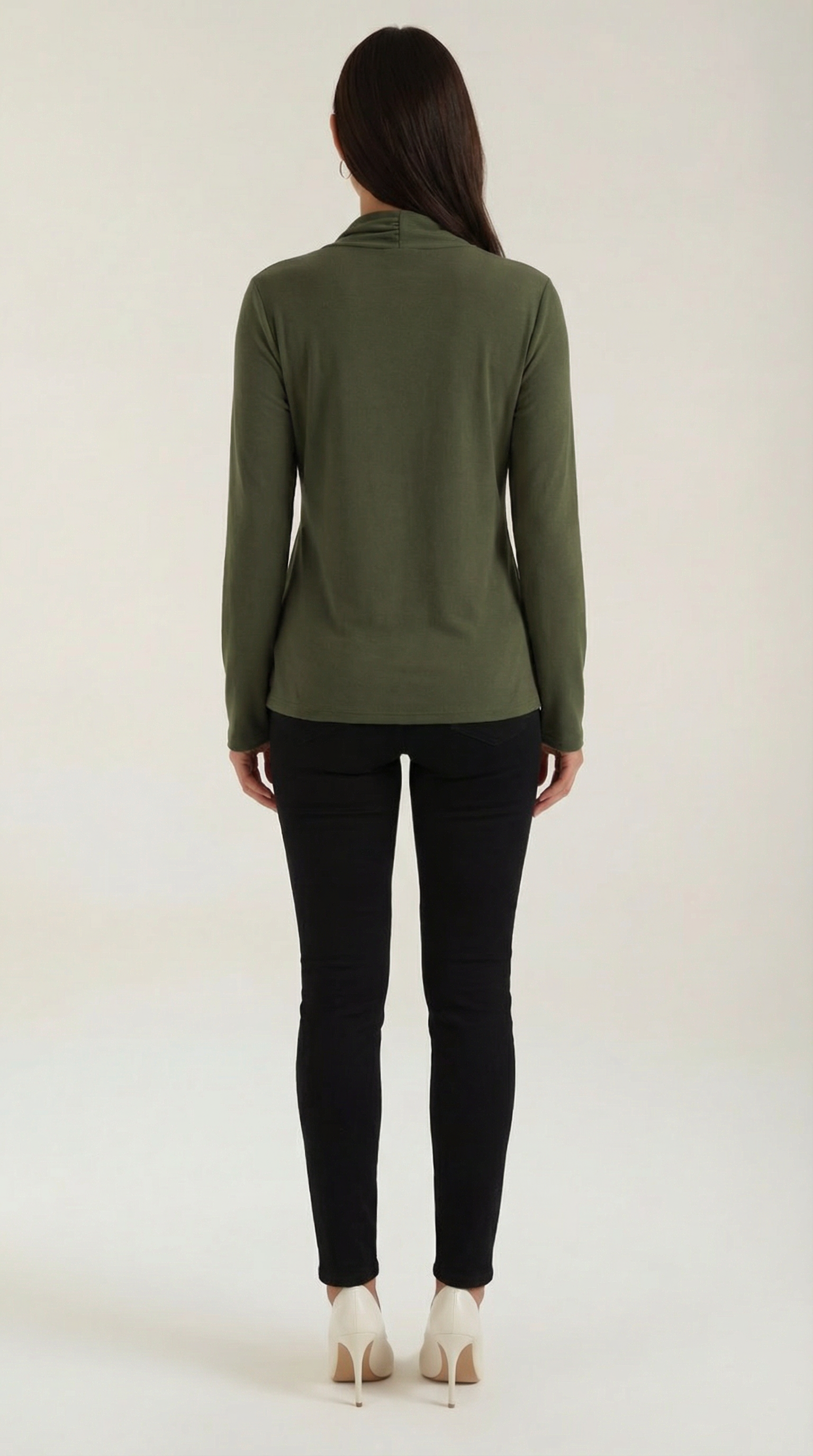 Jamie Bluse mit geknotetem Mock-Neck