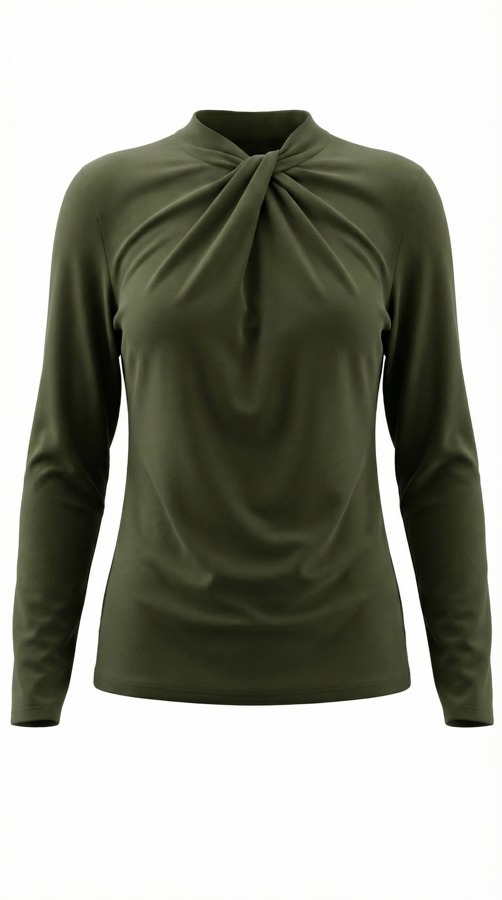 Jamie Bluse mit geknotetem Mock-Neck