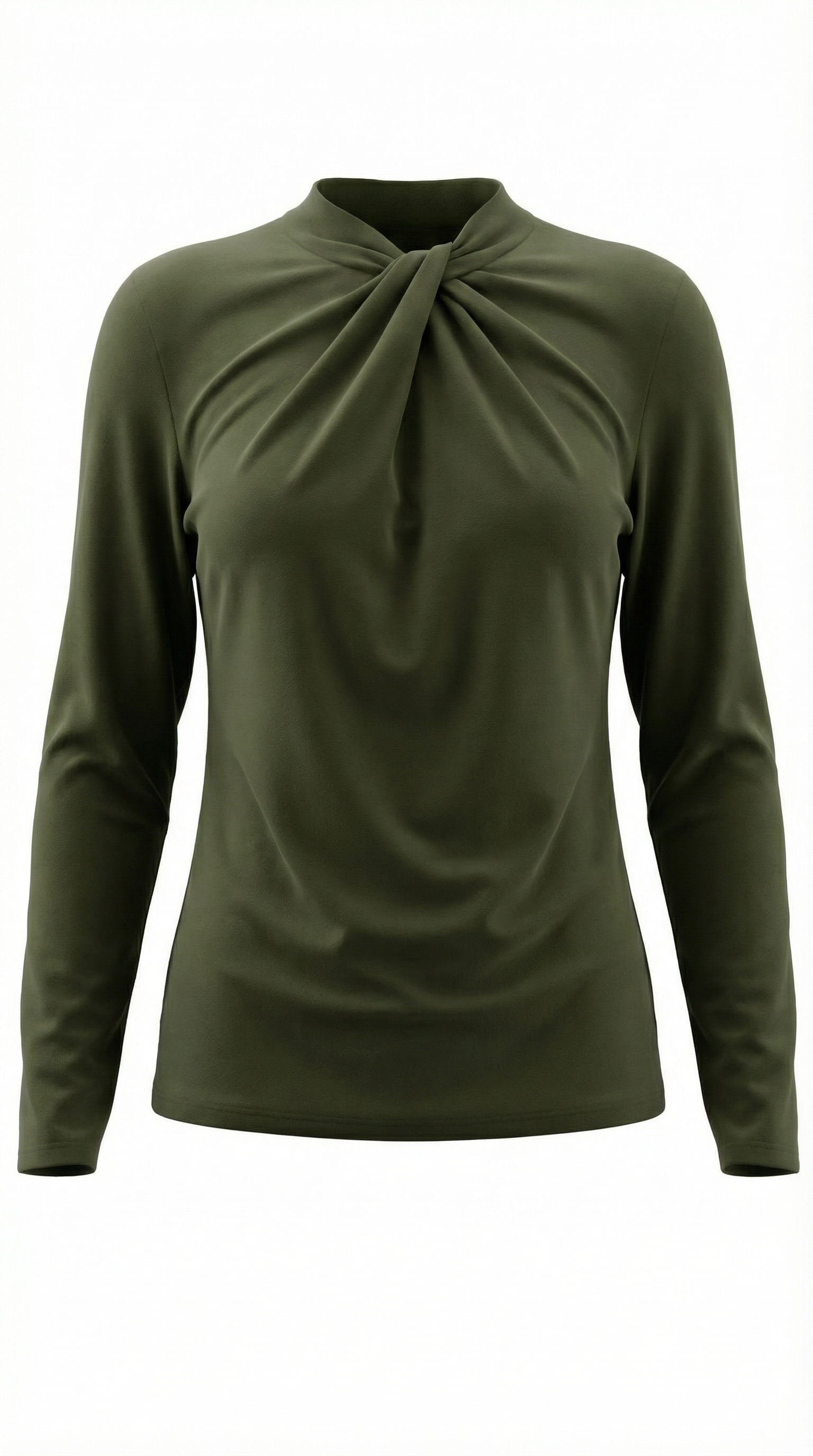 Jamie Bluse mit geknotetem Mock-Neck