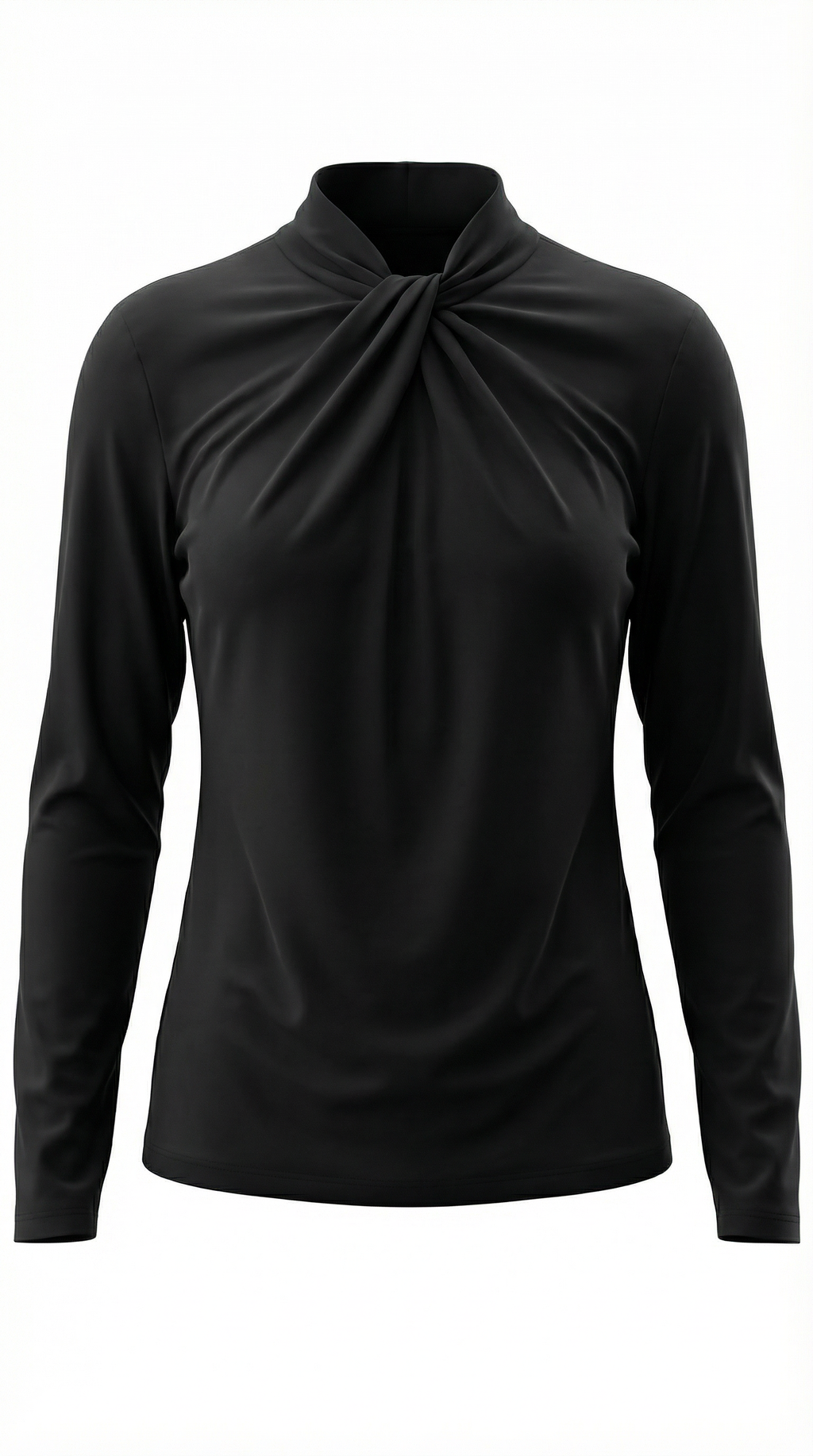 Jamie Bluse mit geknotetem Mock-Neck