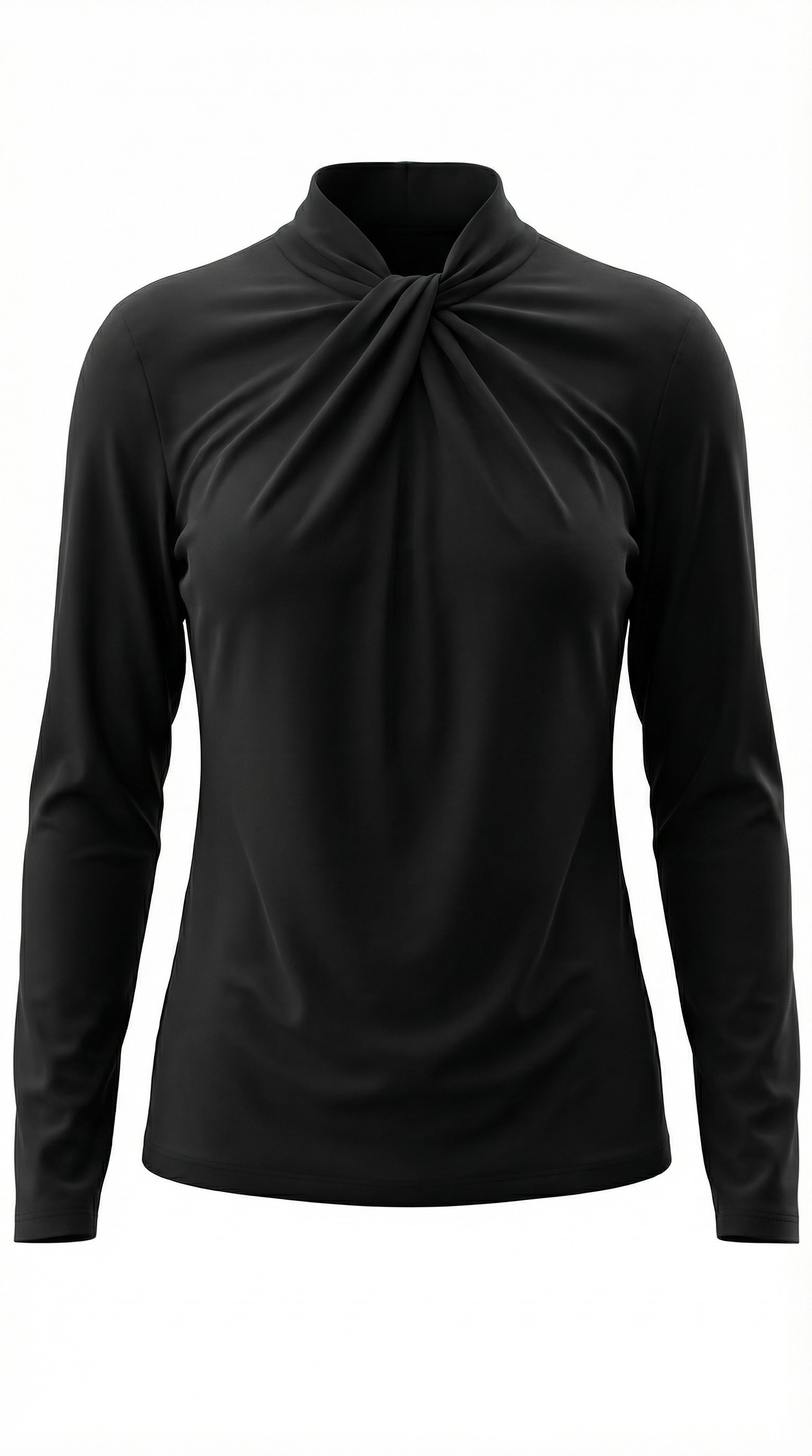 Jamie Bluse mit geknotetem Mock-Neck