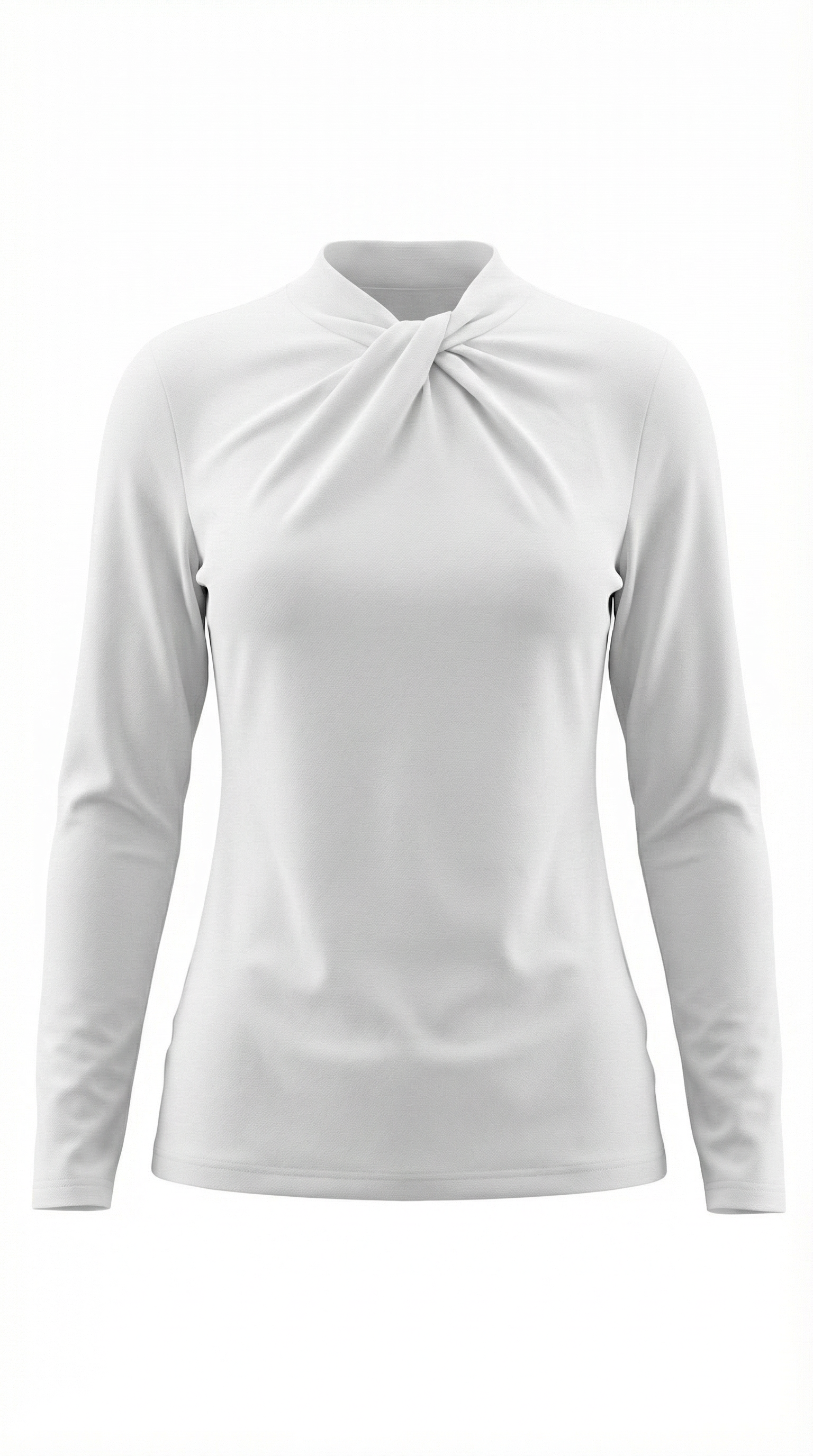 Jamie Bluse mit geknotetem Mock-Neck
