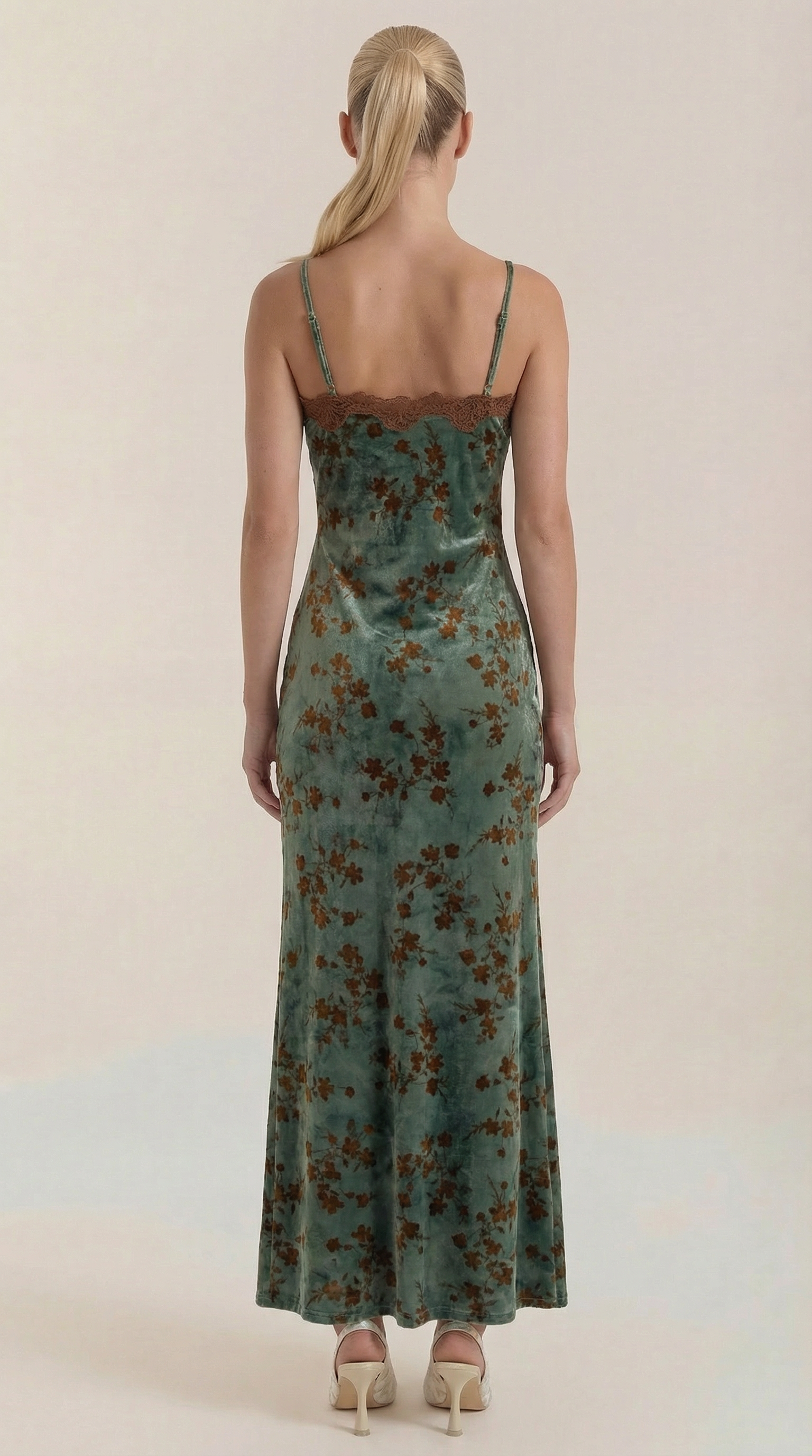 Jeannette Midi-Kleid mit Spitzenbesatz