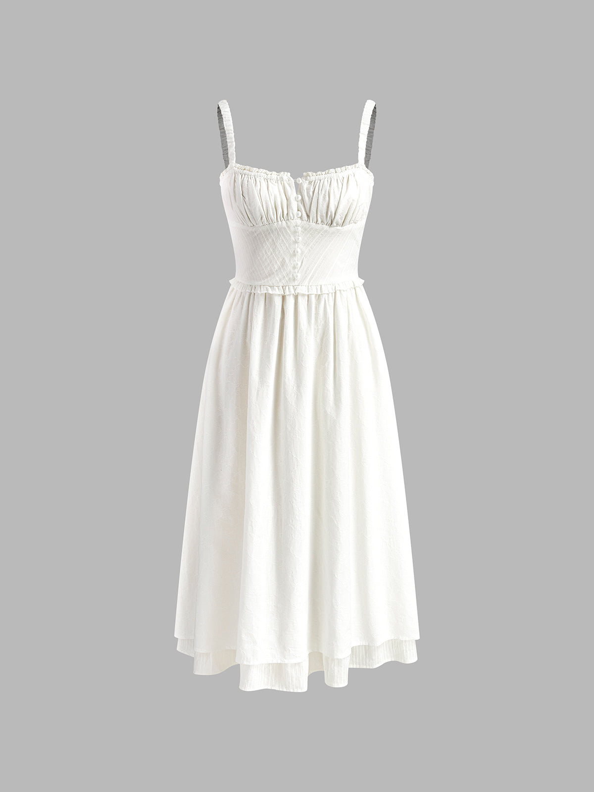 Damen Strand Rüschen Spaghetti Träger Midi Kleid