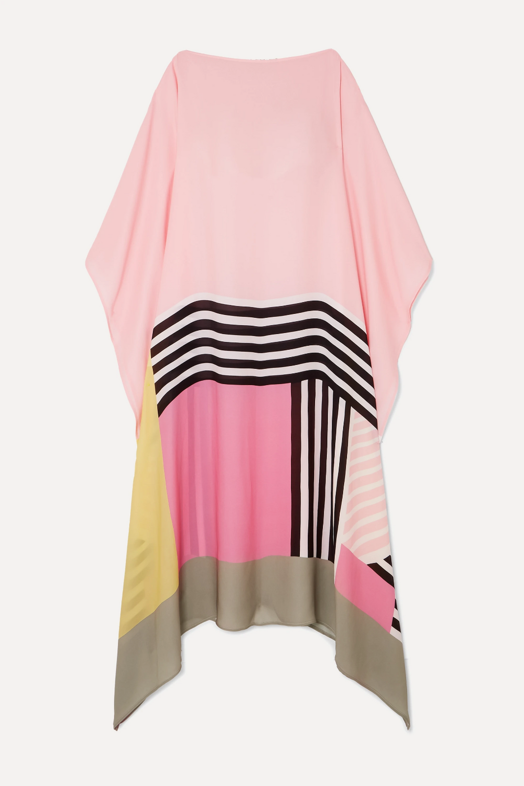 Vivienne | Damen Kaftan Kleid Fledermausärmel Colorblock Maxi