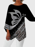 Saskia | Damen Schmetterling Print Tunika mit Glitzer
