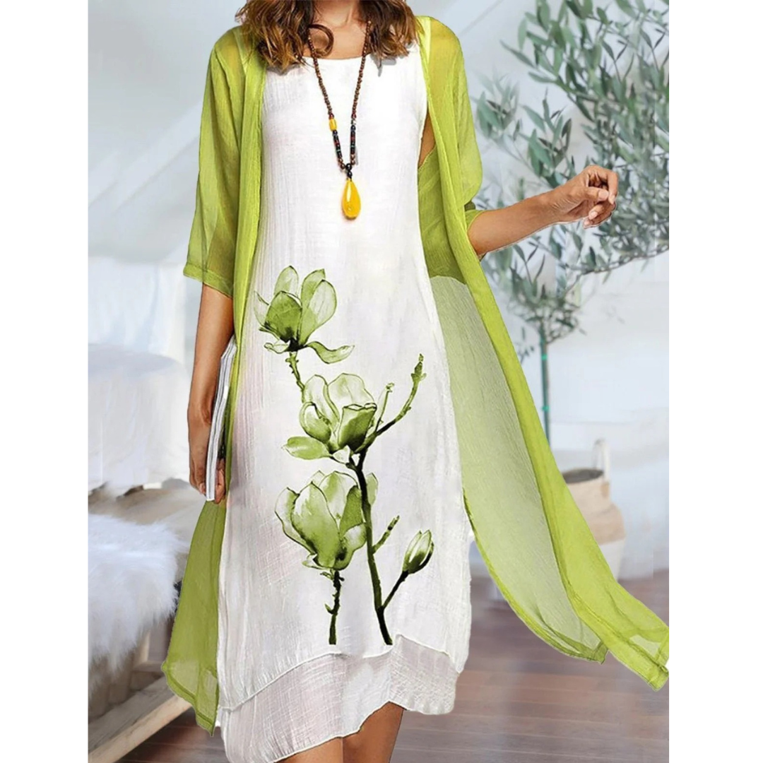 Selma | Damen Leinen Set Mit Cardigan