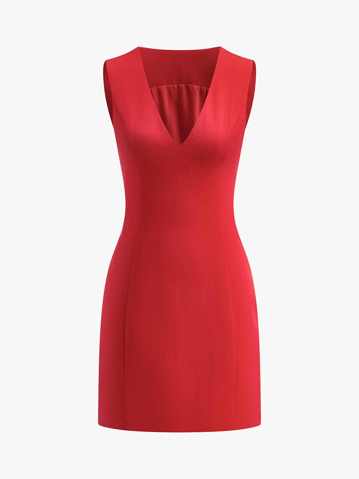 Ruby | Damen Minikleid rot mit V-Ausschnitt, ärmelloses Sommerkleid