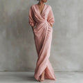 Solange | Damen V-Ausschnitt Langarm Wickelkleid