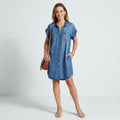 Sommerkleid aus Jeans im Hemdblusen Stil