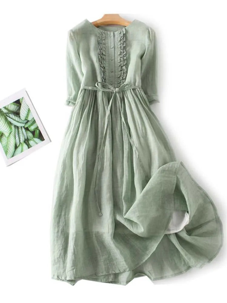 Klara | Sommerliches Leinenkleid im Boho-Stil