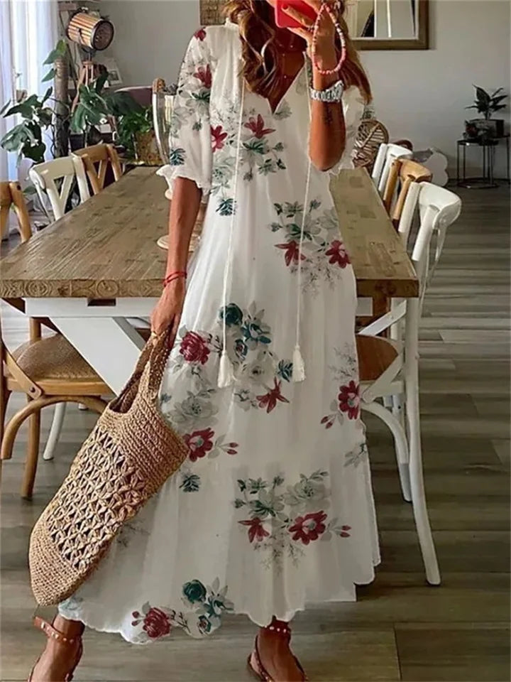 Nora | Sophia Moda Luftiges Sommerkleid in Maxilänge