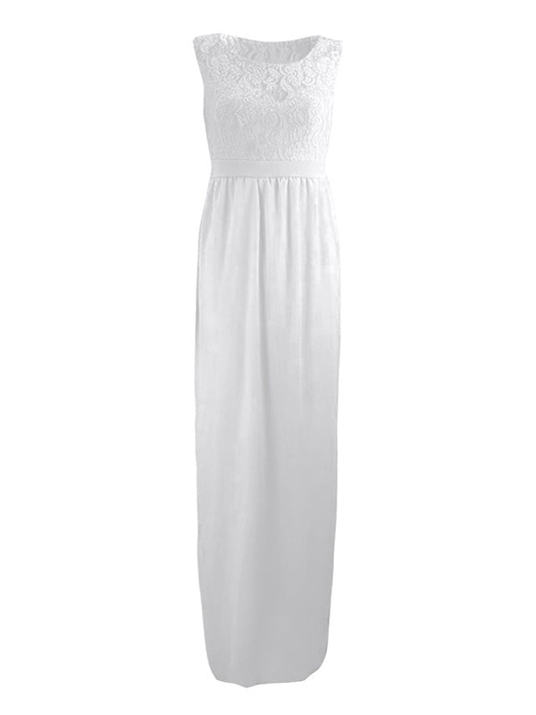 Anna | Spitze, Gürtel, Rundhalsausschnitt, ärmellos, für Damen,