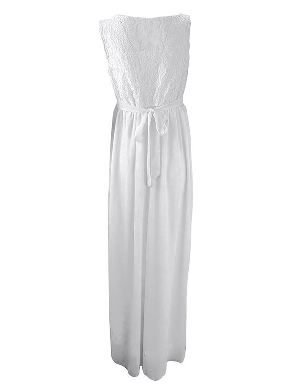 Anna | Spitze, Gürtel, Rundhalsausschnitt, ärmellos, für Damen,